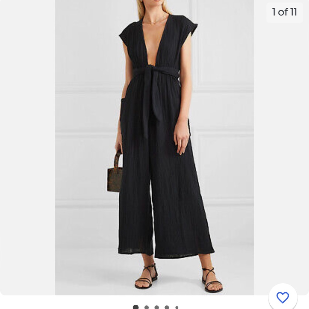 Mara Hoffman Gauze Whitney Plunge Neck Jumpsuit